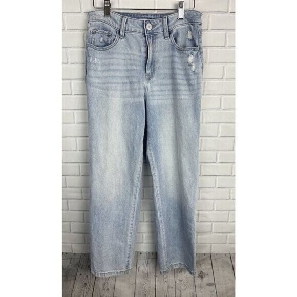 SO Denim - So High Rise Straight Distressed Blue Jeans Women's Juniors Size 9/29W